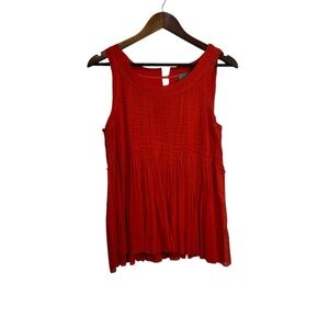 Anthropologie Vanessa Virginia Coral Pleated Tank US 8
